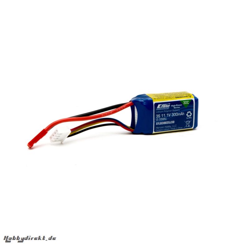 E-flite 300mAh 3S 11.1V 30C LiPo, JST Horizon EFLB3003SJ30