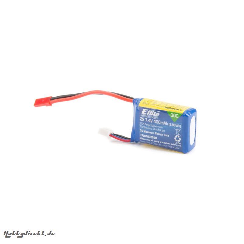 E-flite 2S 7,4V 400mAh LiPo-Akku m. JST-Stecker Horizon EFLB4002S30