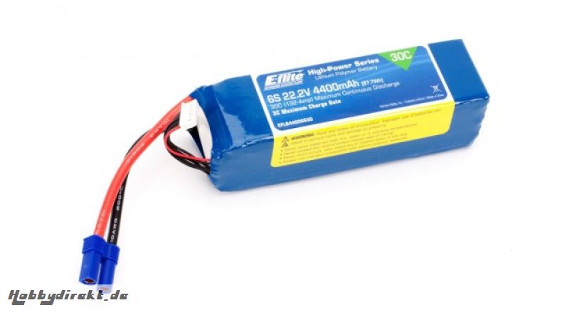 Eflite 4400mAh 6S 22.2V 30C L Horizon EFLB44006S3