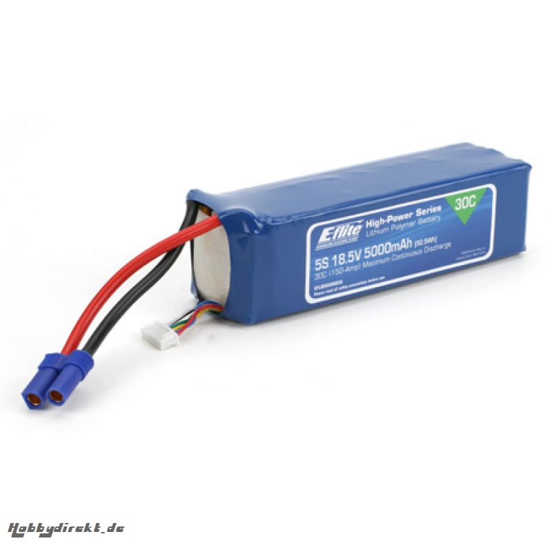 5000mAh 5S 18.5V 30C LiPo, 10AWG EC5 Horizon EFLB50005S30