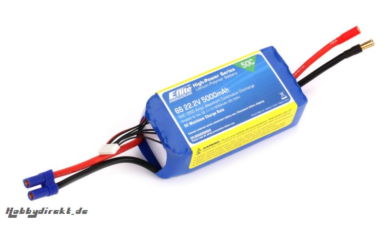 E-flite  6S 22,2V5000mAh 50C LiPo-Akku m. EC5-Stecker Horizon EFLB50006S50