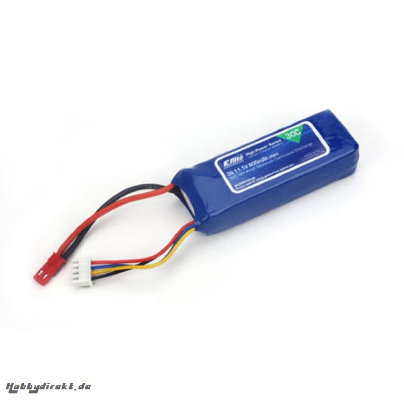 E-flite 3S 11,1V 800mAh 30C LiPo-Akku m. JST-Stecker Horizon EFLB8003SJ30