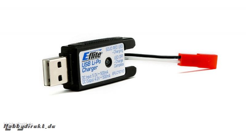 E-flite 1S 500mAh USB-LiPo-Ladegerät: 180 QX HD Horizon EFLC1010