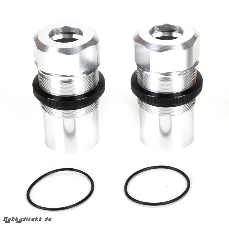 Fr/Rr Shock Body, Cap, AL, Slvr(2): MTXL Horizon LOS253019