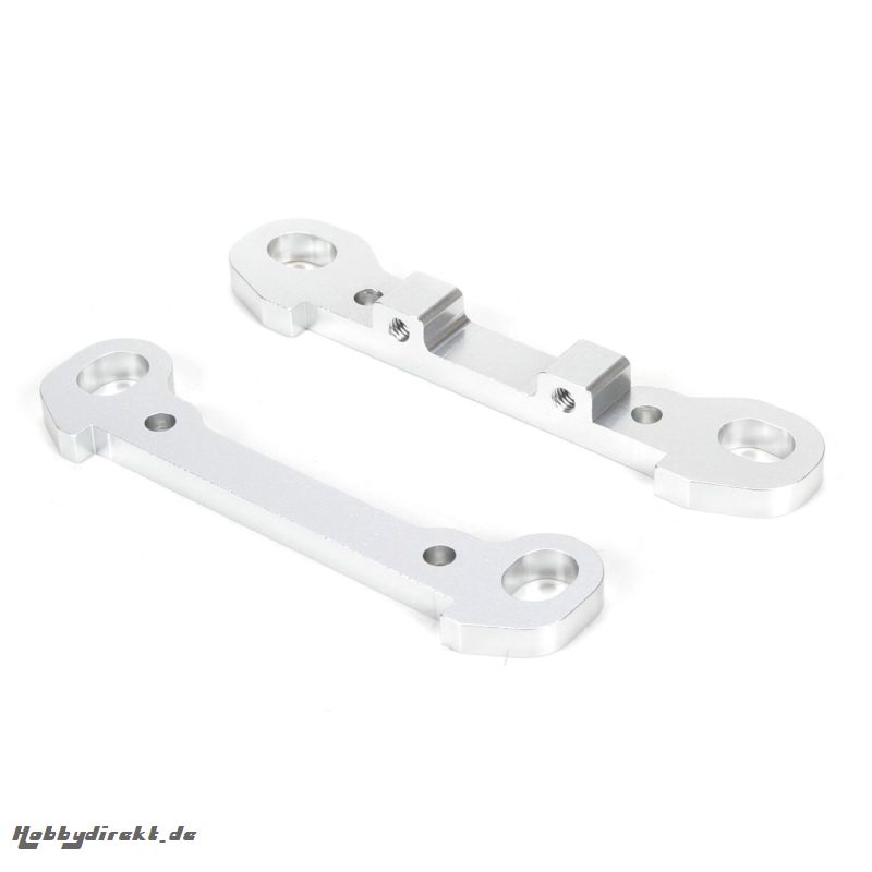 Rear Hinge Pin Braces, Aluminum, Silver(2): MTXL Horizon LOS254029