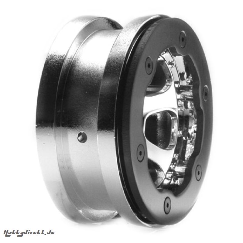 2.2 Beadlock Wheels, Chrome with Rings: CCR Horizon LOSA7020