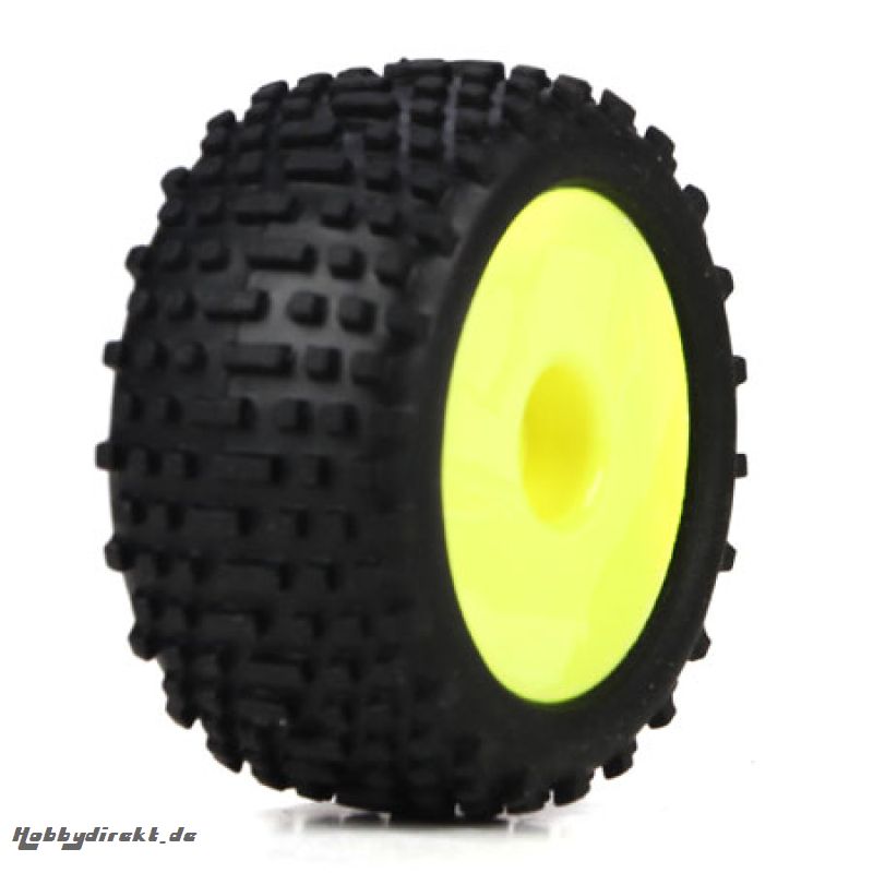 Wheel & Tire Set, Yellow: Micro Truggy Horizon LOSB1568