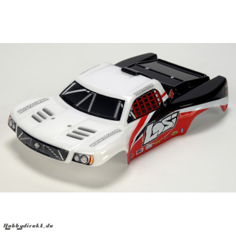 1/24 4WD Short Course Painted Body, White & Red Horizon LOSB1784