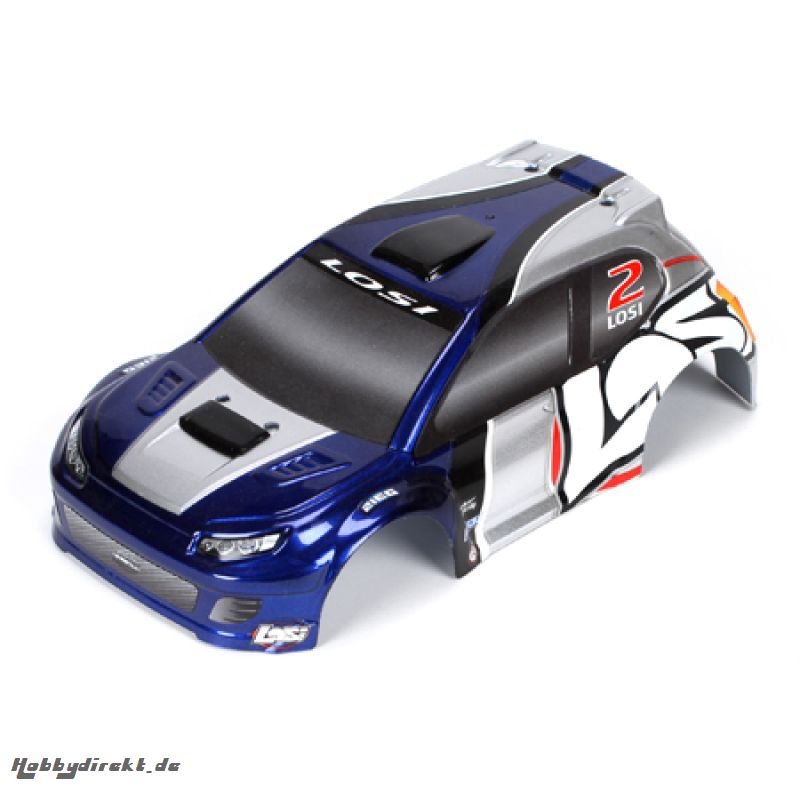 1/24 4WD Rally Painted Body, Blue/Silver Horizon LOSB1795