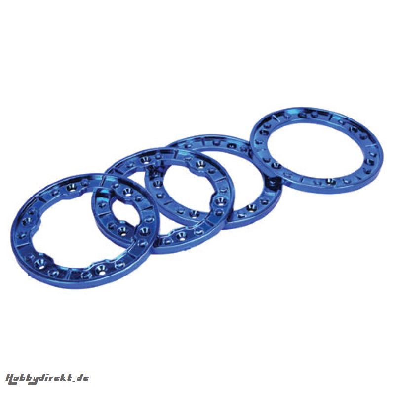 Molded Beadlock Rings, Blue Chrome: NCR Horizon LOSB7002