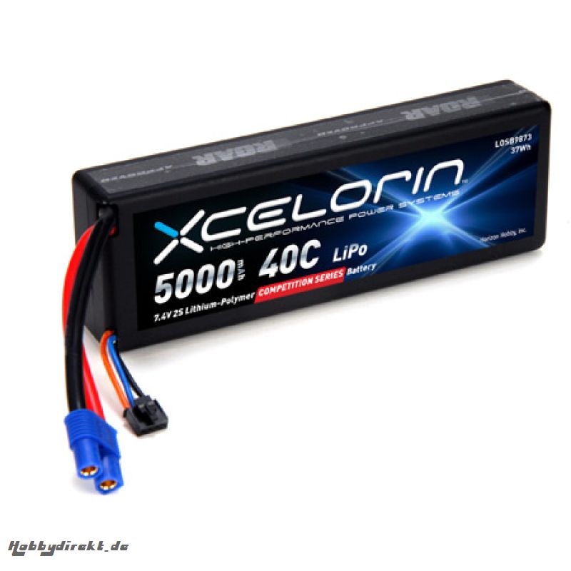 7.4V 5000mAh 2S 40C LiPo Horizon LOSB9873