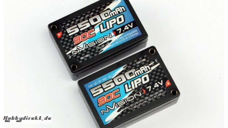 nVision Factory Pro Lipo Saddle 5500 90C 7,4V 2S Tubes Horizon NVO1102