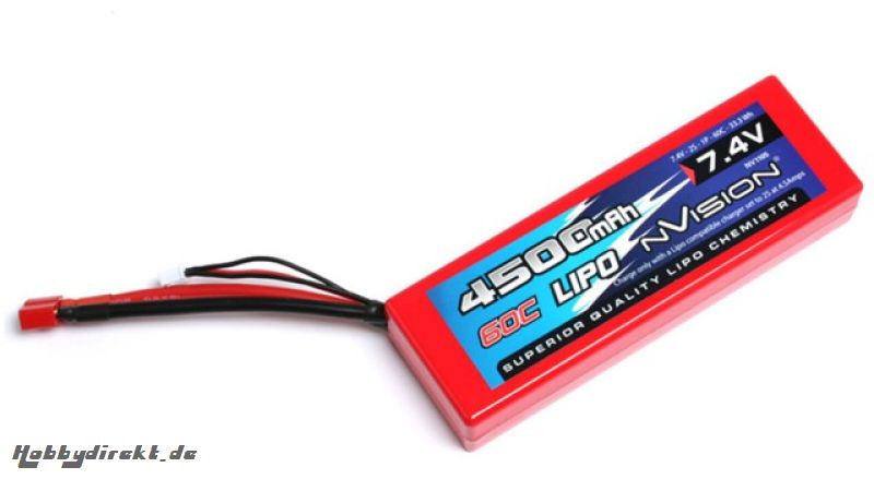 nVision Racing Lipo 4500 60C 7,4V 2S Deans Horizon NVO1105