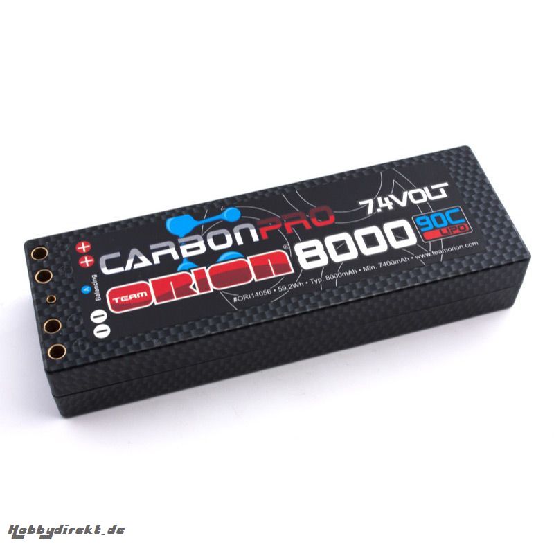 Team Orion Carbon Pro 8000 90C 7,4V 2S (Doppel Tube) Horizon ORI14056