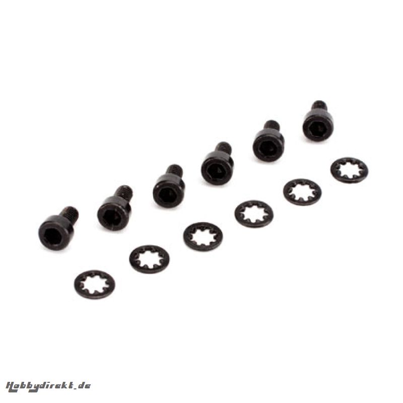 Socket Head Metal Gear Servo Screws & Washers (6) Spektrum SPMA4043