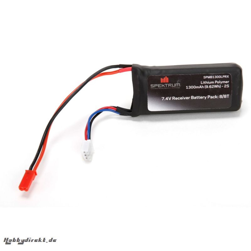 Spektrum 1300mAh 2S 7,4V 5C Lipo Empfängerakku mit JST-Stecker Spektrum SPMB1300LPRX