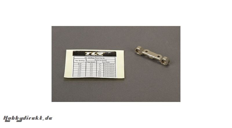 Rear Toe Plate, -2 degrees, HRC, Alum: 22 3.0 Horizon TLR334036