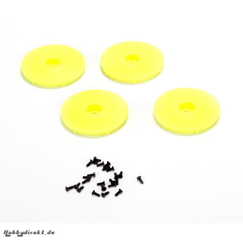 Wheel Disk, FL Yellow w/Screws (4): 22SCT/2.0 Horizon TLR43006