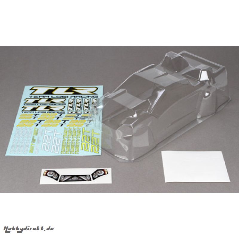 Body & Spoiler set,Rear Motor, Clear:  22T/2.0 Horizon TLR8058