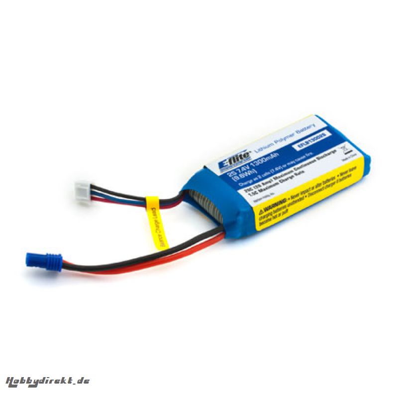 E-flite 2S 7,4V 1300mAh 20C LiPo-Akku m. EC2-Stecker Horizon EFLB13002S20