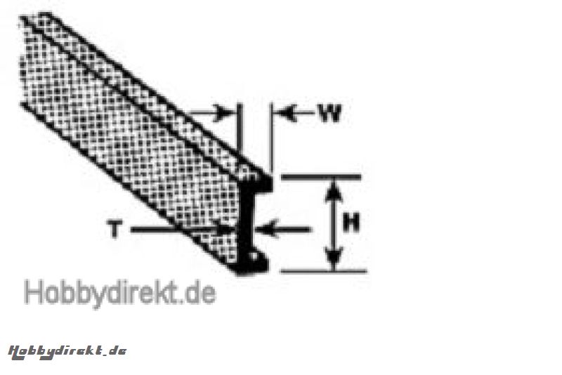 C-4 U-Profil ABS 3,2x1,3x250mm (7) Krick 190043