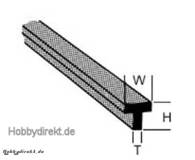 T-2 T-Profil ABS 1,6x1,6x250mm (8) Krick 190082