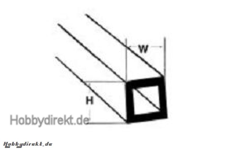 ST-6 Quadrat-Rohr ABS 4,8x4,8x375mm (6) Krick 190202