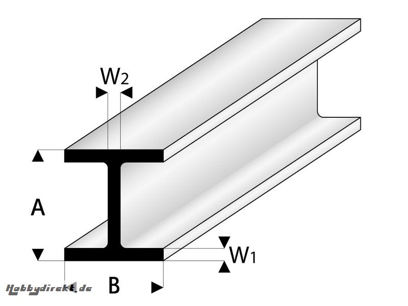 ASA H-Profil 5x5x330 mm (5) Krick rb415-58-3