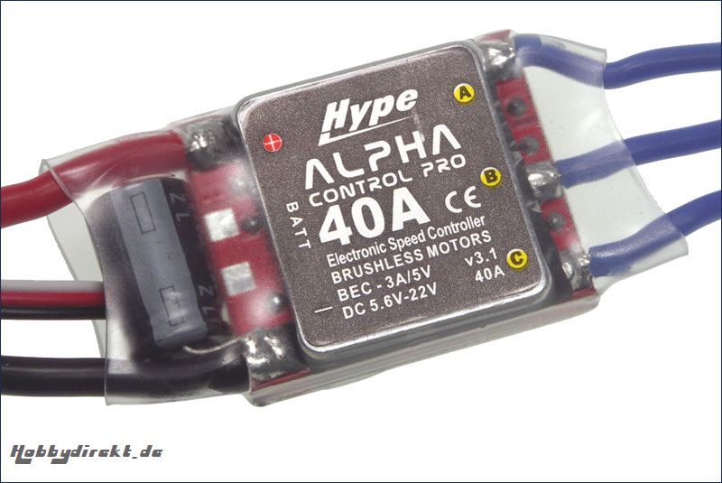 BL-Drehzahlsteller 40A BEC Alpha Pro Hype Kyosho 059-0040