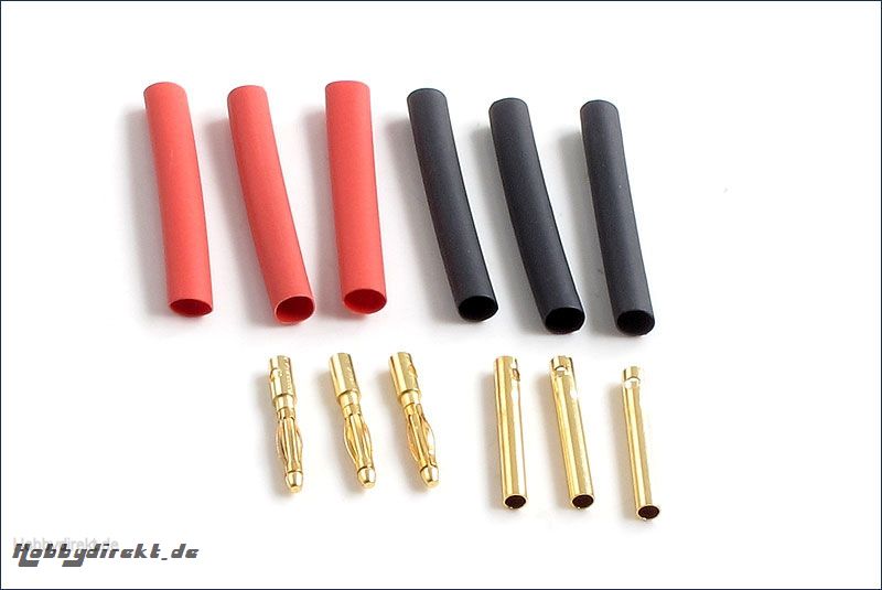 Goldkontaktstecker 2mm 3 Paar Hype Kyosho 086-1026