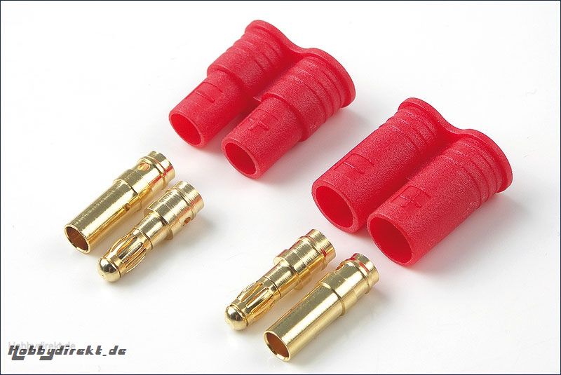 Goldkontaktstecker 4mm 1P + Gehaeuse Hype Kyosho 086-1052