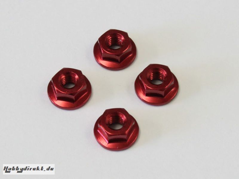 BUNDMUTTERN M4X4.5MM ROT (4) Kyosho 1-N4045FA-R