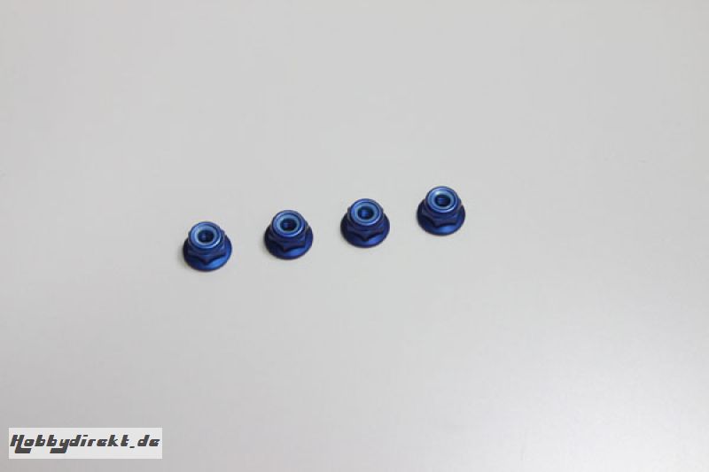 Stopmuttern Bund,Alu M4 blau (4) Kyosho -N4045FNA-B