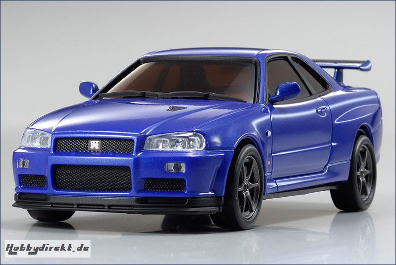 dNano Nissan Skyline GT-R R34,blau-m. Kyosho 32401MB