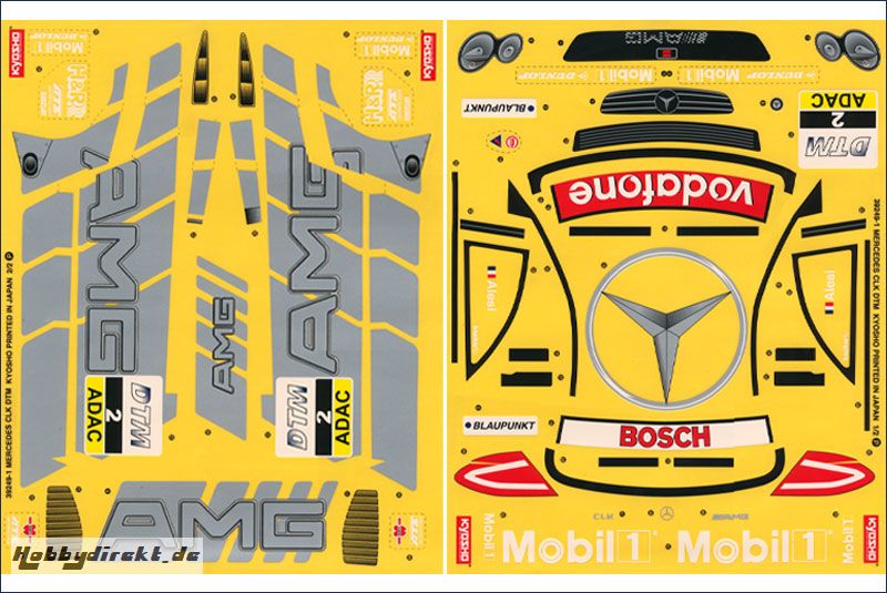 Dekorbogen 1/10 AMG Mercedes CLK DTM Kyosho 39249-01