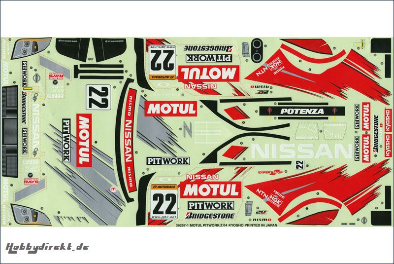 Dekorbogen 1:10 MOTUL PITWORK Z Kyosho 39267-01