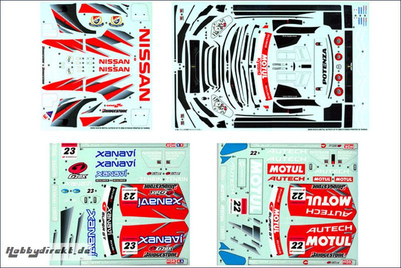 Dekorbogen 1:10 Motul Autech GT-R 2008 Kyosho 39292-01