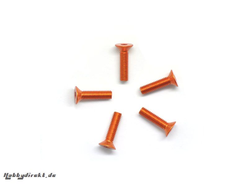 ALU SCREW ALLEN COUNTERSUNK M3X12 ORANGE (7075) (5) Kyosho AM14CS3012-O