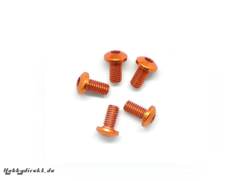 ALU SCREW ALLEN ROUNDHEAD M3X6 ORANGE (7075) (5) Kyosho AM14RH3006-O