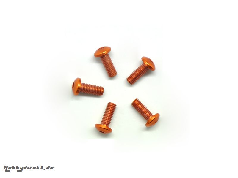 ALU SCREW ALLEN ROUNDHEAD M3X8 ORANGE (7075) (5) Kyosho AM14RH3008-O