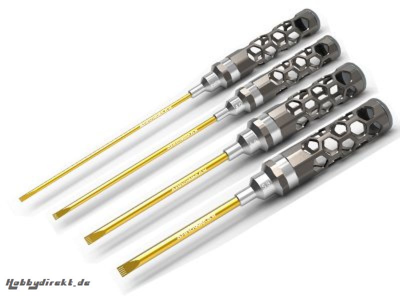 FLAT HEAD SCREWDRIVER SET 3.0, 4.0, 5.0  & 5.8  4PCES HONEYCOMB Kyosho AM430993