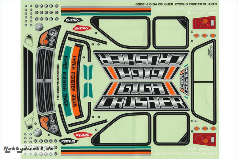Dekorbogen Giga Crusher Kyosho GGB-01-01