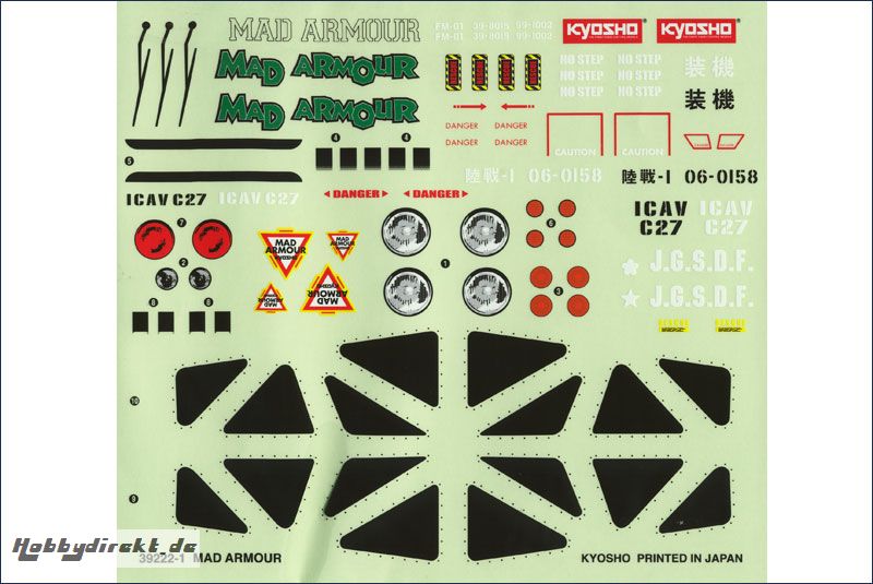 Dekorbogen 1:8 Mad Armour Kyosho MA-31-01