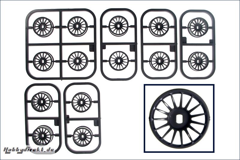 Felgenset 1:24, grau, 8,5/11mm (4) Kyosho MDH-100G