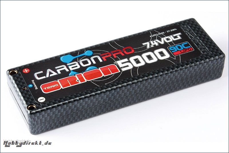 Carbon Pro 5000mAh 90C 7.4V Tubes Team Orion ORI14043