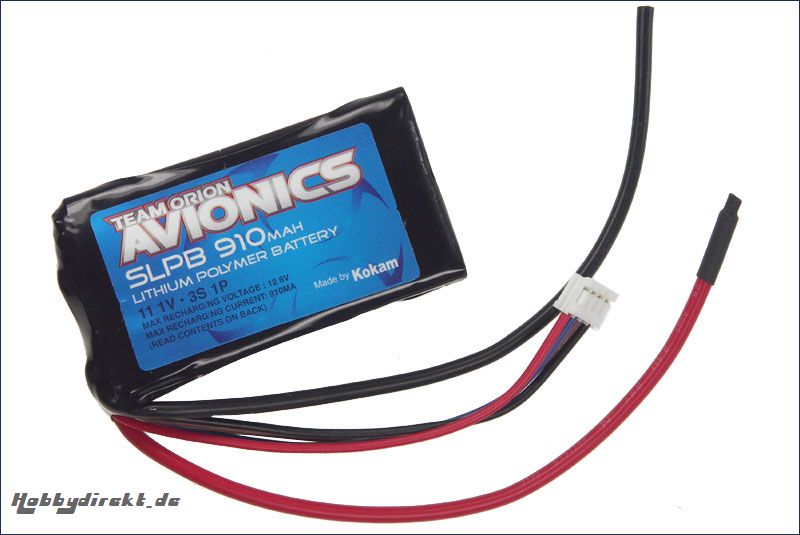 Avionics Lipo 15C SLP910 mAh 11.1V Team Orion ORI60037