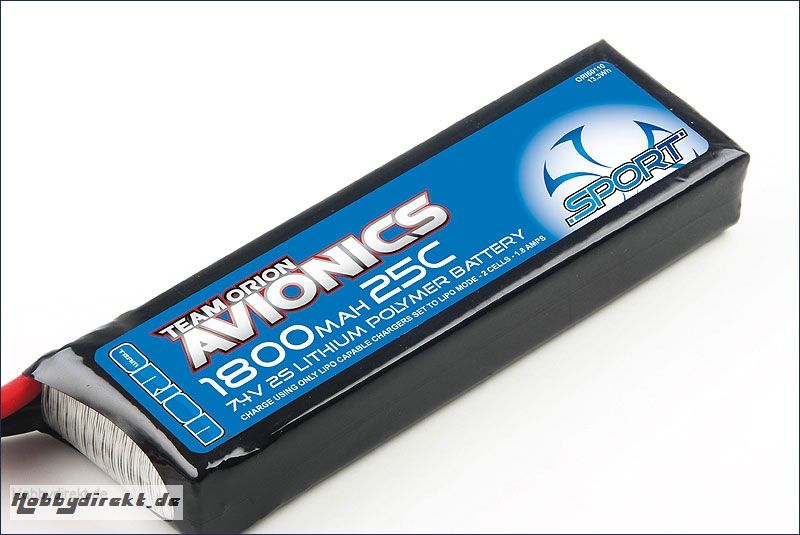 Avionics Sport Lipo 1800 7,4V (25C) Team Orion ORI60110