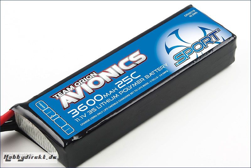 Avionics Sport Lipo 3600 11,1V (25C) Team Orion ORI60119