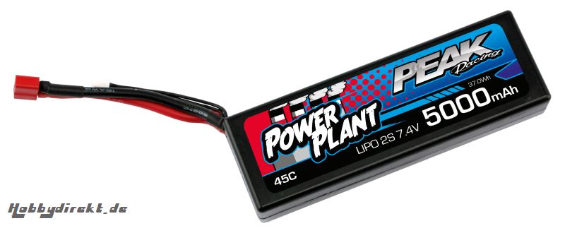 POWER PLANT PEAK LIPO 2S-7.4V-5000-45C-DEANS 12AWG Kyosho PEK00545