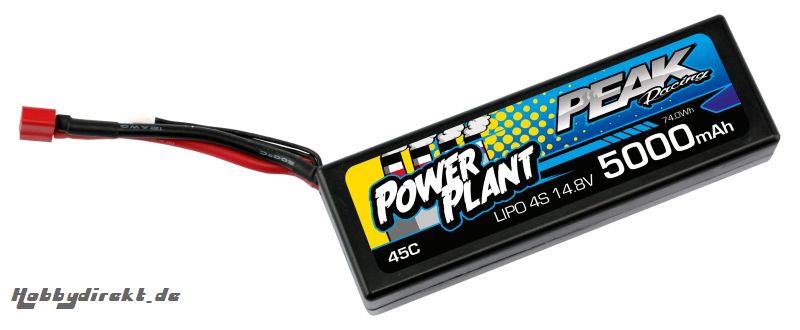 POWER PLANT PEAK LIPO 4S-14.8V-5000-45C-DEANS 12AWG Kyosho PEK00555